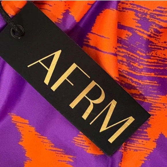 AFRM Women Tropical Floral Mesh 2 Piece Set Crop Top Mini Skirt Size Medium - Picture 6 of 7